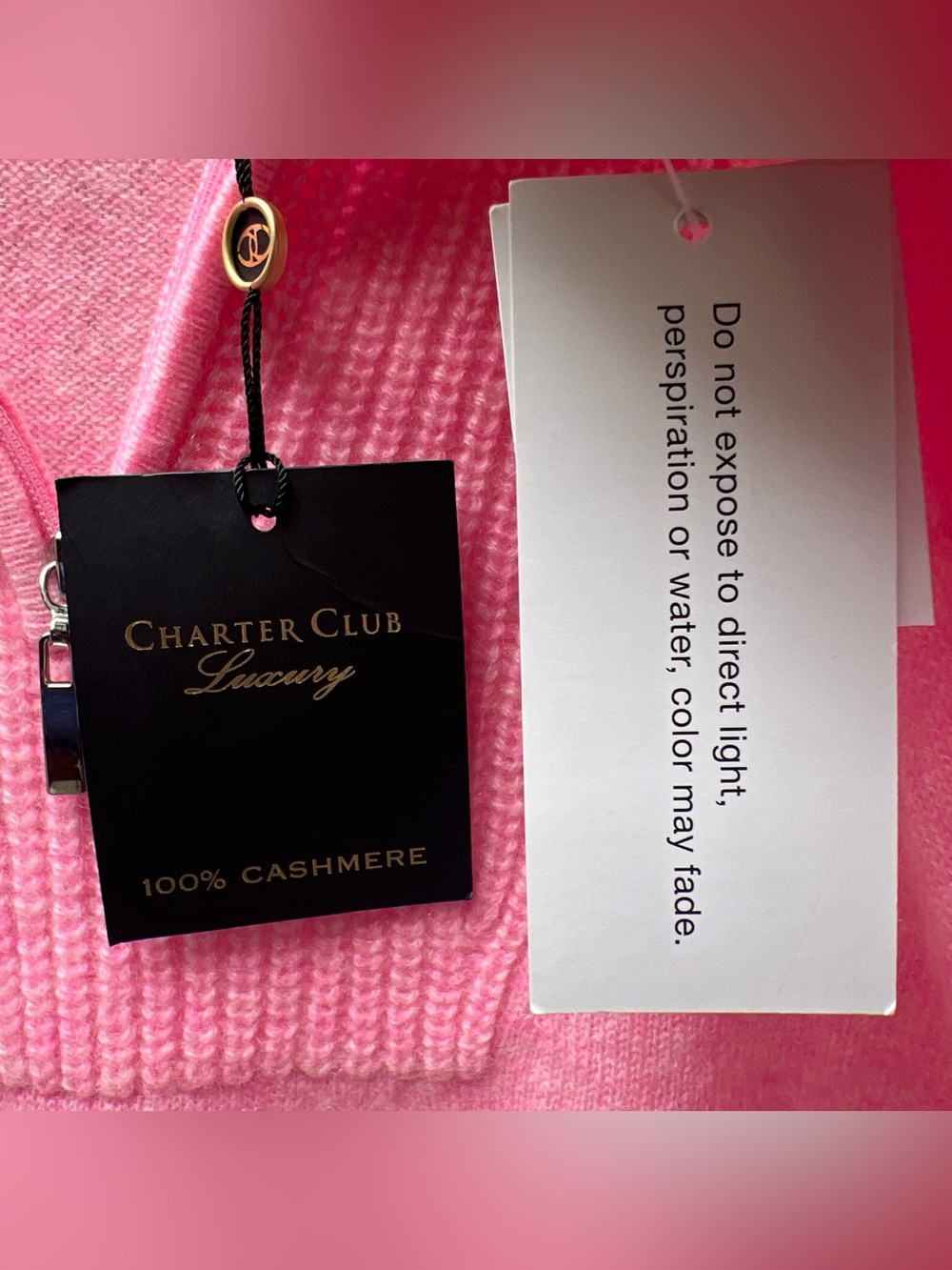 Charter Club Women Bubblegum Heather Pink 100% Cashmere Quarter-Zip Sweater|Sz:S - Picture 12 of 16